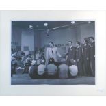 ELVIS PRESLEY 'THE KING' PHOTOGRAPH, during 1956, American T.V. special, framed, 37cm x 47cm.