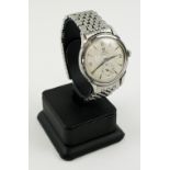 GENTLEMAN'S STAINLESS STEEL CASED OMEGA AUTOMATIC WRISTWATCH, in working order.