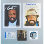 PAVAROTTI EARLS COURT PROGRAMME, signed Luciano Pavarotti 99 and photo of the vendor with Pavarotti,