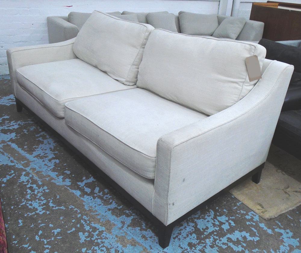 SOFA, in a neutral fabric, 93cm D x 80cm H x 200cm W.