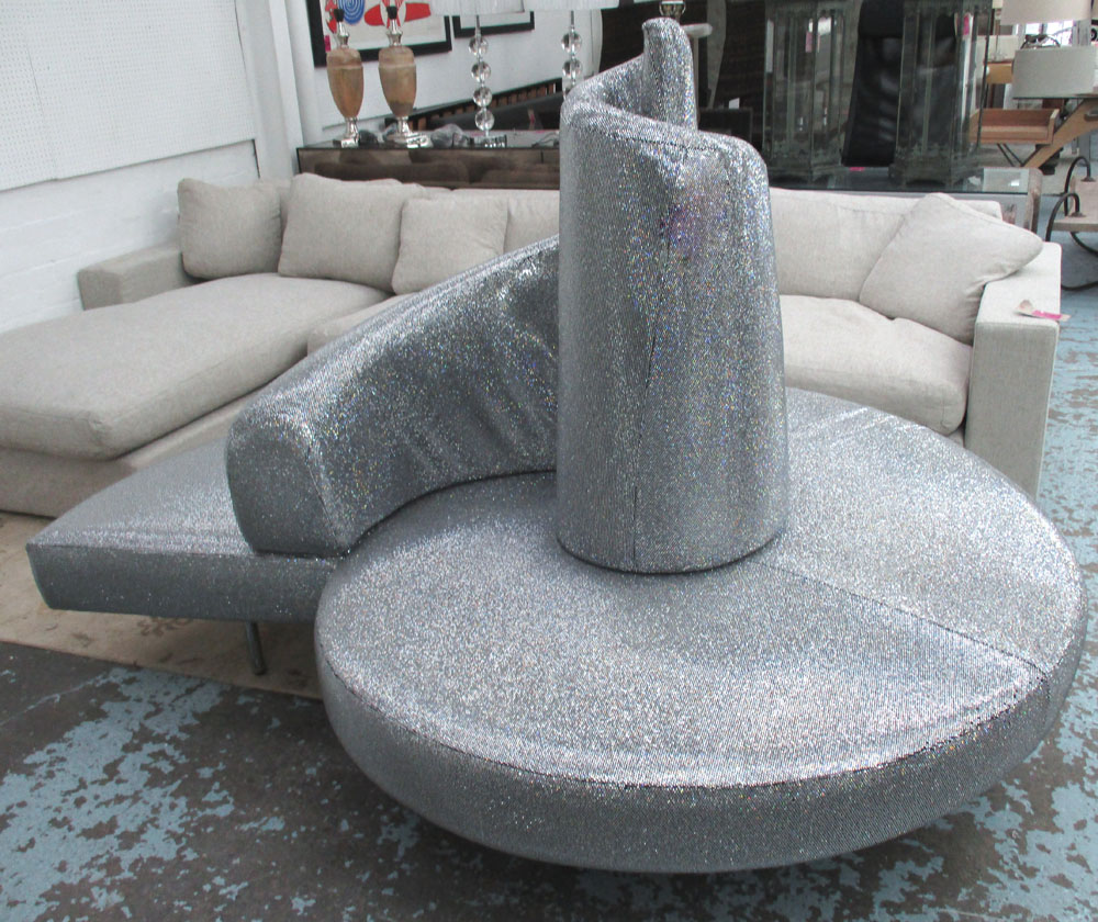 CRYSTAL LOVE SEAT, by Edra, of abstract form, covered in diamonte, 195cm W.