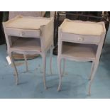 BEDSIDE TABLES, a pair,