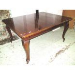 DINING TABLE, Edwardian mahogany, with two extra leaves (winder included),