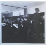 BEATLES IN DJS AT AUSTIN REED DEPARTMENT STORE, AUGUST 1963, by Tony Gale, 59.5cm x 59.5cm framed.