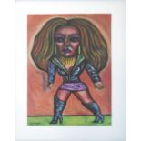 ALLY THOMPSON, 'Tina Turner', pastel, 74cm x 53cm, signed lower left and framed.