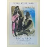 PABLO PICASSO (Spanish, 1904-1989) 'Artist and Model- Galerie Louise Leiris', lithographic poster,