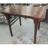 CHINESE TABLE, in elm on rounded supports, 109cm x 72cm x 85cm H.