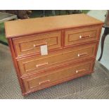 CHEST OF DRAWERS, in faux bamboo with two short and two long drawers below, 111cm x 45cm x 85cm H.