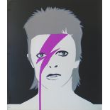 PURE EVIL, 'Aladin Sane' David Bowie signed screen print, 83.5cm x 69cm, 89/100, framed.