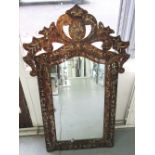 MIRRORS, a pair, Venetian style within an ornate frame, 70cm x 103cm.