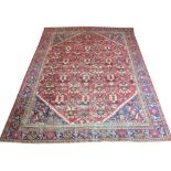 ANTIQUE MAHAL CARPET, 305cm x 230cm, allover palmette,