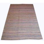 SARI SILK KILIM, 275cm x 182cm, contemporary abrashed striped design.