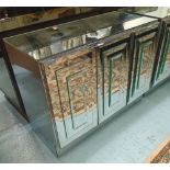 SIDE CABINET, Art Deco style, mirrored, with three drawers, 92cm W x 43cm D x 74cm H.