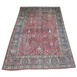 ANTIQUE PERSIAN TABRIZ CARPET, 280cm x 195cm,