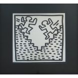 KEITH HARING (American,1958-1990) 'Black and White', limited edition print of 2000, 22.5cm x 21.