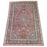 ANTIQUE ISFAHAN RUG, 196cm x 125cm,