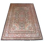 FINE PURE SILK KASHMIR CARPET, 285cm x 185cm,