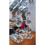 TABLE LAMPS, a pair, Art Deco style in crystal, 55cm H.