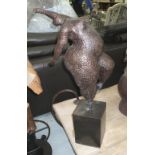 BRONZE, of a woman, in the style of Botero, 69cm H.