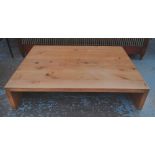 LOW TABLE, oak, by E15, 120cm W x 25cm H x 95cm D.