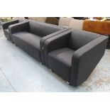 ARMCHAIRS, a pair, 85cm W and a three seater sofa,