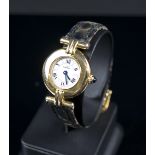 A MUST DE CARTIER RIVOLI WRISTWATCH, gold plated silver case, reference 1902, a serial CC376564,