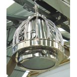 CEILING LIGHT, Industrial style in chromed metal finish, 51cm H.