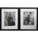 VINTAGE PHOTOSHOOT, black and white prints, two sets of four, 25cm x 19.5cm and 20cm x 19cm, framed.