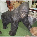 BRONZE GORILLA, realistically cast, 170cm L x 120cm H.