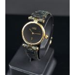 A MUST DE CARTIER WRISTWATCH, gold plated silver case, numbered 152315 18, signed quartz calibre 81,