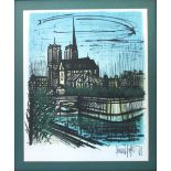 BERNARD BUFFET (French, 1928-1999) 'Notre Dame' lithograph in colours, 57cm x 44cm, framed.