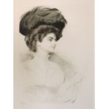 PAUL CESAR HELLEU (French,1859-1927), 'Woman Facing Towards the Night', 59cm x 39cm,