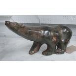 P. CHENET BRONZE POLAR BEAR, signed, 50cm L.