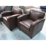 ARMCHAIRS, a pair, leather.