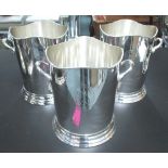 WINE COOLERS, a pair, Louis Roederer engraved silver plated.