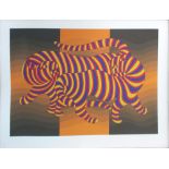 VICTOR VASARELY (Hungarian-French, 1906-1997) 'Tigers', lithograph in colours, F.V. 9140, 54.