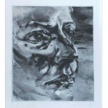 20TH CENTURY SCHOOL, 'Portrait', etching, 20cm x 16cm, framed and glazed,