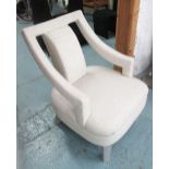 OPEN ARMCHAIRS, a pair, in oatmeal fabric, 66cm x 68cm x 90cm H.