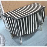 COMMODE, two drawers in striped black and white veneer with two cupboard doors,