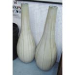 FLOOR VASES, a pair, in a striped glaze finish, 106cm H.