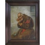 ROBERTO FRIGERIO (Italian, XIX century), 'Monk Turning Snuff', oil on canvas, 39.