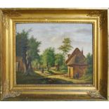 DUTCH SCHOOL, 'Countryside landscape', oil on canvas, 39.5cm x 50.5cm, framed.
