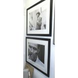 FRANK SINATRA BLACK AND WHITE PICTURES, two, in black frames, 110cm x 88cm H.