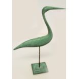 GUY TAPLIN (b. 1939), egret, bronze, 14cm H.