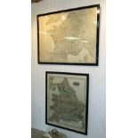 FOUR OLD FRENCH MAPS, De La Marche, Lorraine, Bourgogne and Poitou, one map of England, 67cm x 54cm,