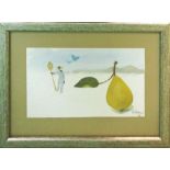 MARY FEDDEN (1915-2012), 'Lepidoptorist and Pear', watercolour, 8cm x 15.