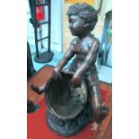 BOY WITH WATER FOUNTAIN, bronze, 71cm x 52cm.