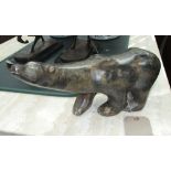 P. CHENET BRONZE POLAR BEAR, signed, 50cm L.