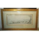 ANTONIO SENAPE (Italian, 1788-1850), 'Veduta di Sorrento' ink, 20.5cm x 50cm, titled and framed.