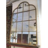 WALL MIRRORS, a pair, of Architectural style, arched window form 92.5cm W x 148cm H.